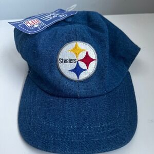 Vintage Team NFL Pittsburgh Steelers Denim Hat Juvenile Drew Pearson Cap NWT Kid